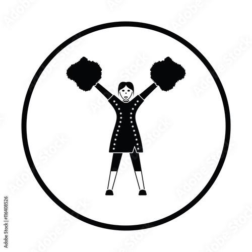 American football cheerleader girl icon