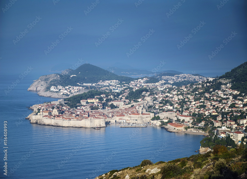 dubrovnik old town view and coast in croatia dubrovnik old town view and coast in croatia