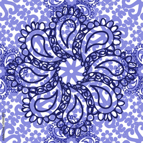 Hand drawn flower seamless pattern