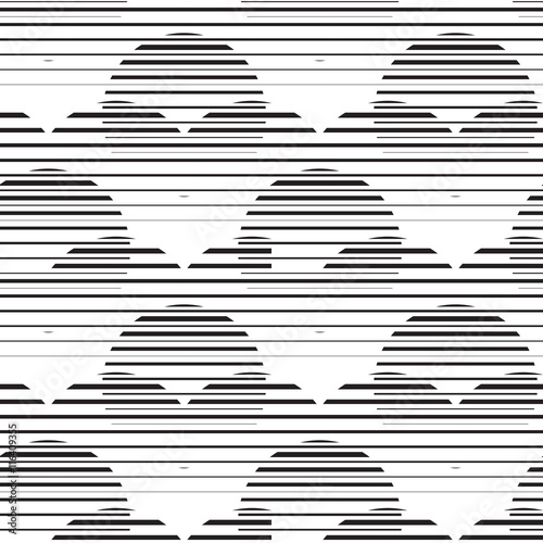 Striped circles seamless pattern in thin line style