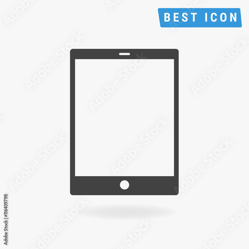 Tablet computer with blank screen in ipad style.