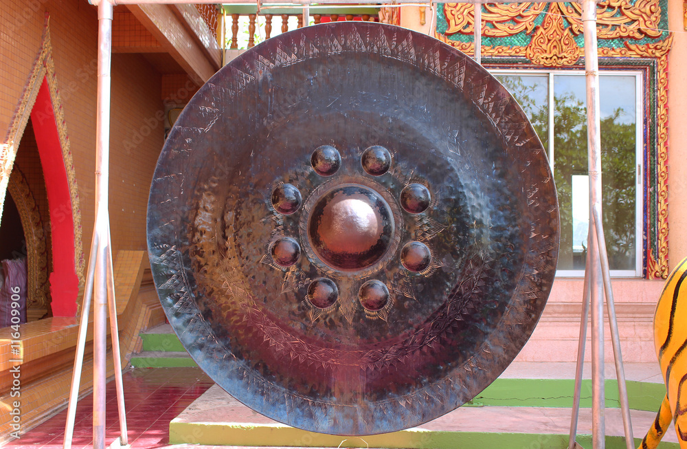 big gong in the temple used in religion ceremony big gong in the temple used in religion ceremony