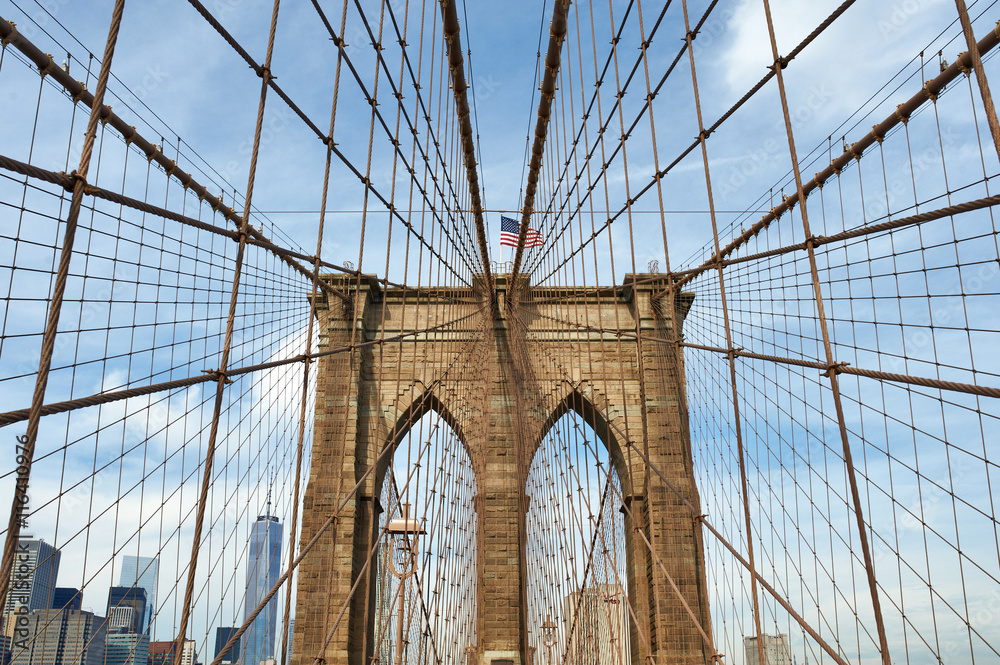 Fototapeta premium Filar mostu Brooklyn, Nowy Jork