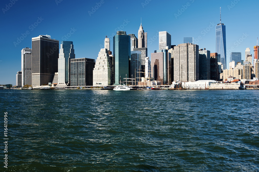 Obraz premium Lower Manhattan skyline view from Brooklyn