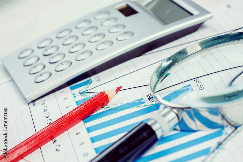 Image of businessman workplace with papers Image of businessman workplace with papers