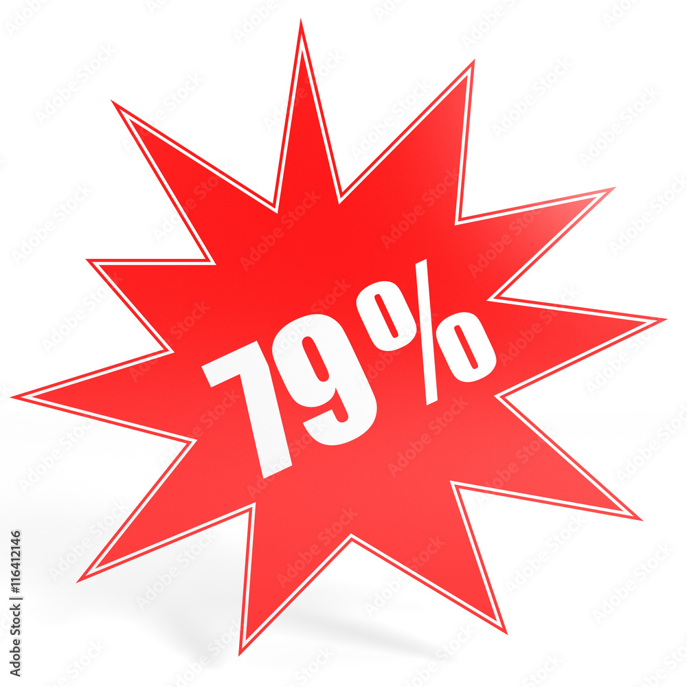 Discount 79 percent off. 3D illustration. Discount 79 percent off. 3D illustration.