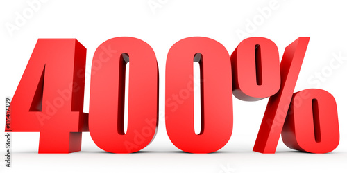 Discount 400 percent off. 3D illustration.