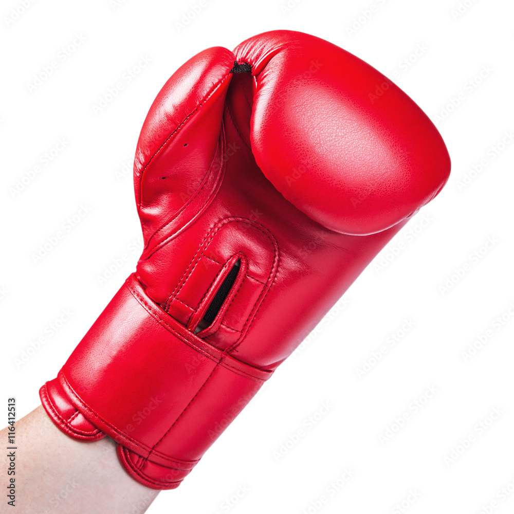 leather boxing glove red
