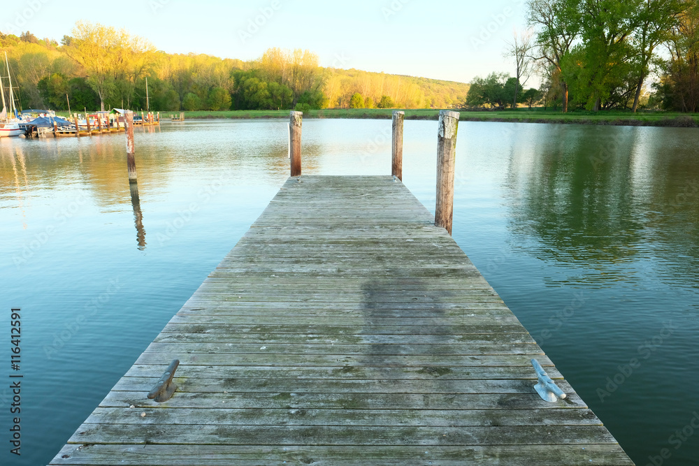 Obraz premium Marina on Lake Cayuga