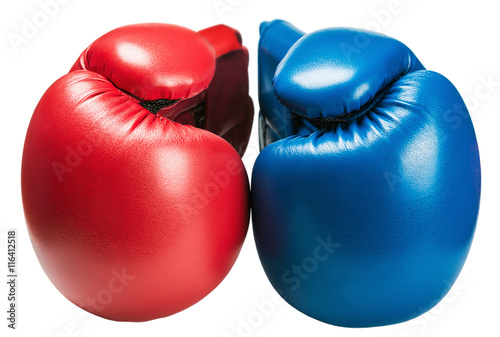 leather boxing gloves blue and red © OlegDoroshin