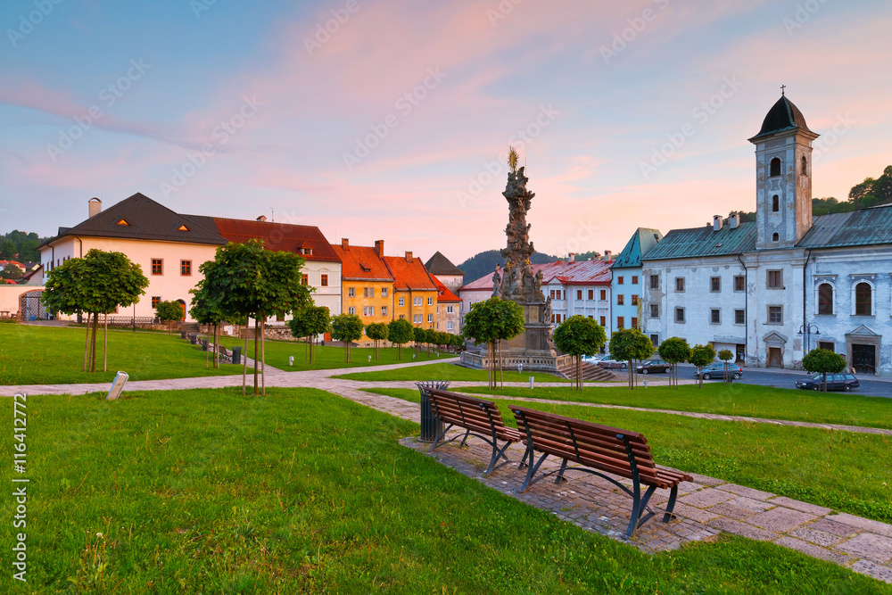 Fototapeta premium Historic medieval mining town of Kremnica in central Slovakia.