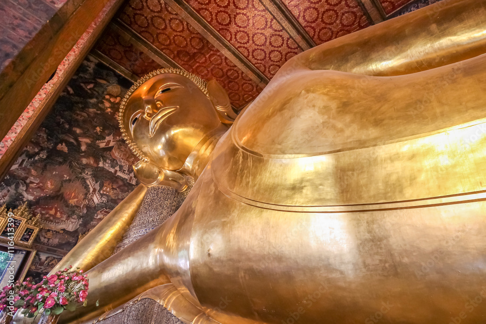 Magnificent big buddha statue at Wat Pho (Temple), Bangkok, Thailand
