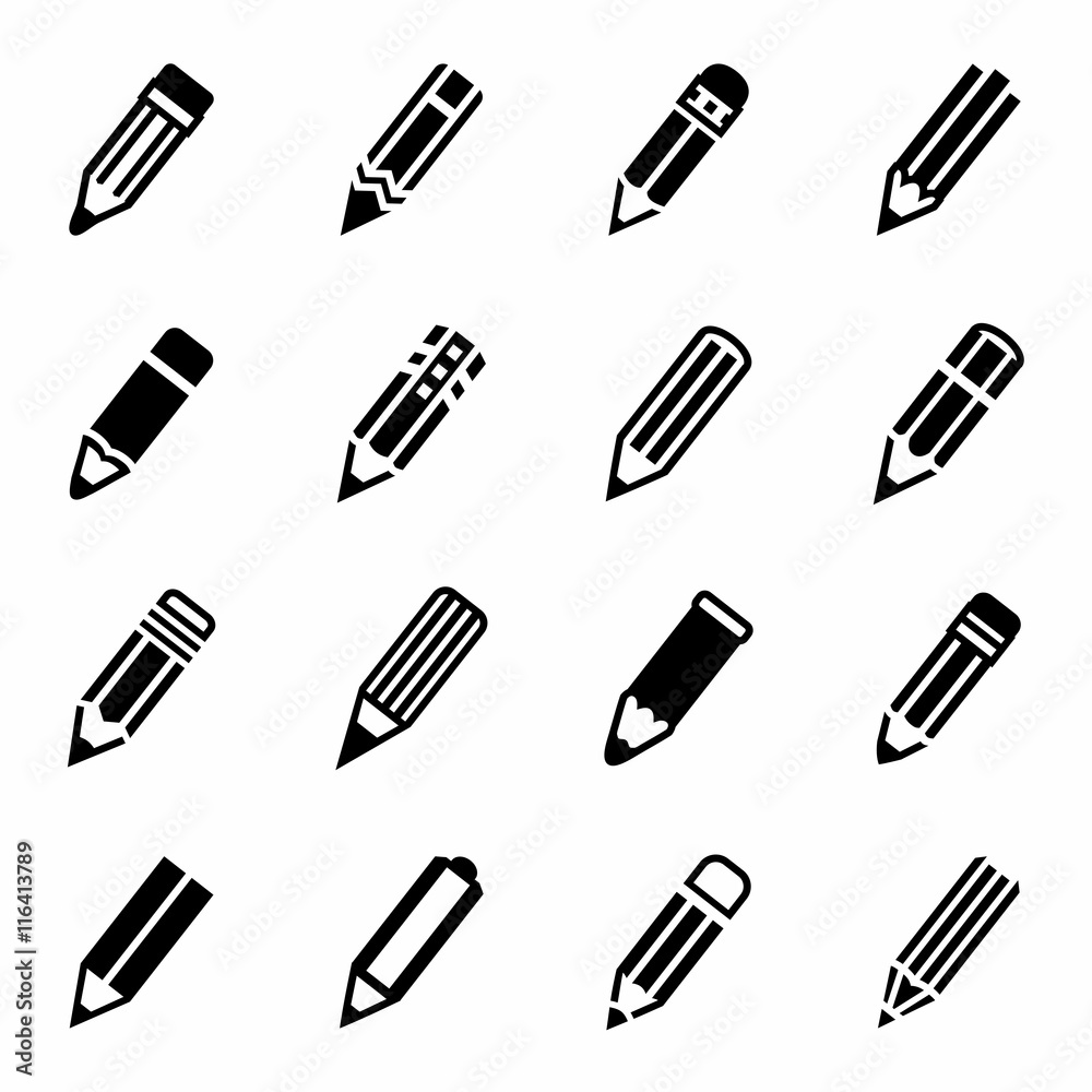 Vector Pencil icon set Vector Pencil icon set