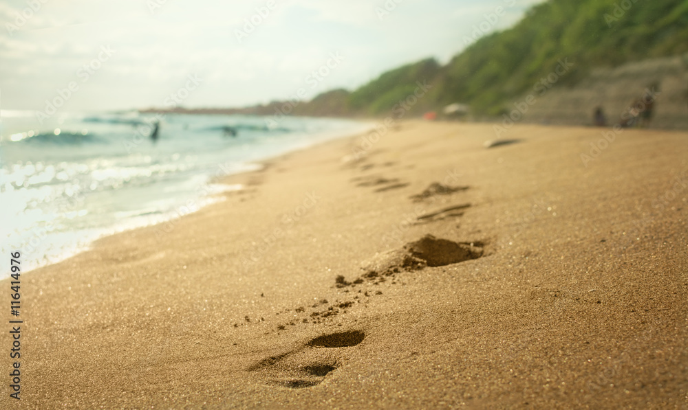 Foot prints in sand