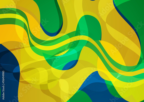 Abstract concept wavy pattern Brazil background