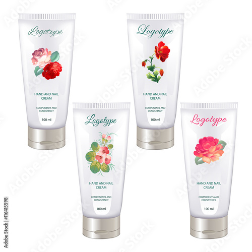 Set of modern creme tube design templates