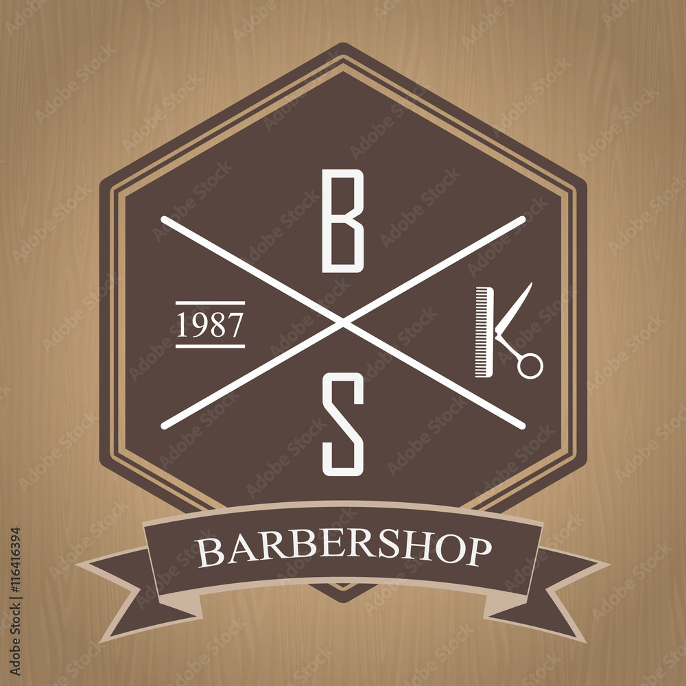 Logo for barbershop, hair salon. Barbershop sign. Vector Illustration Logo for barbershop, hair salon. Barbershop sign. Vector Illustration