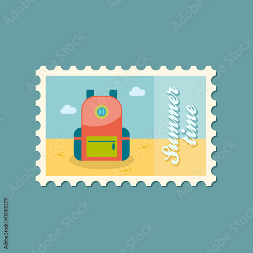 Backpack stamp. Travel. Summer. Vacation