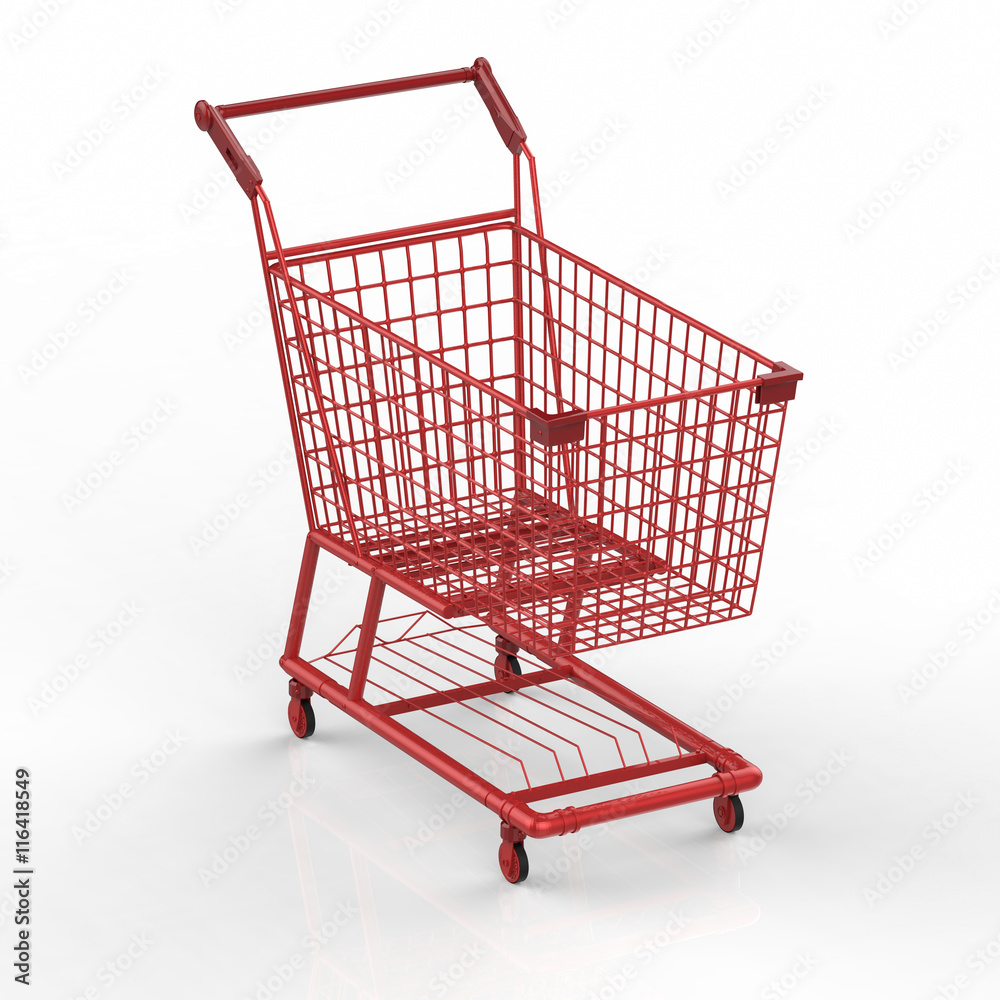 empty red shopping cart empty red shopping cart