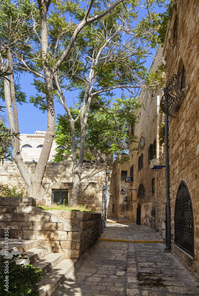 The old narrow streets of Jaffa. Tel Aviv, Israel.