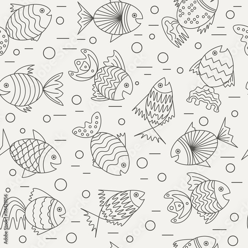 seamless pattern with sea fish
