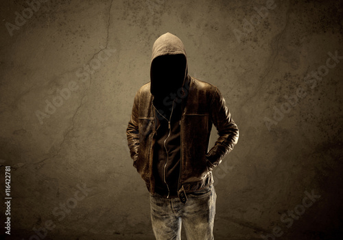 Undercover hooded stranger in the dark photo