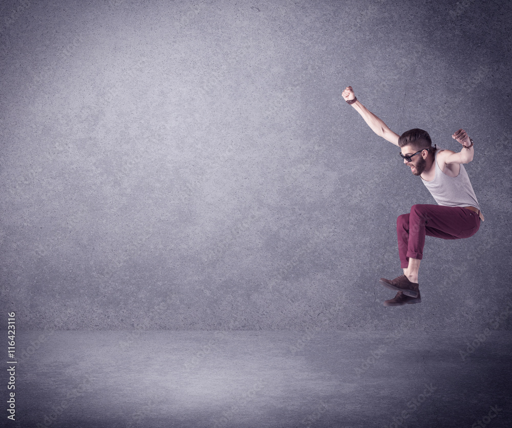Fashion model shouting in empty space Fashion model shouting in empty space