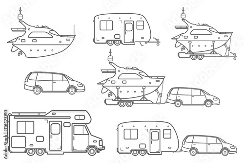 Travel line icons.