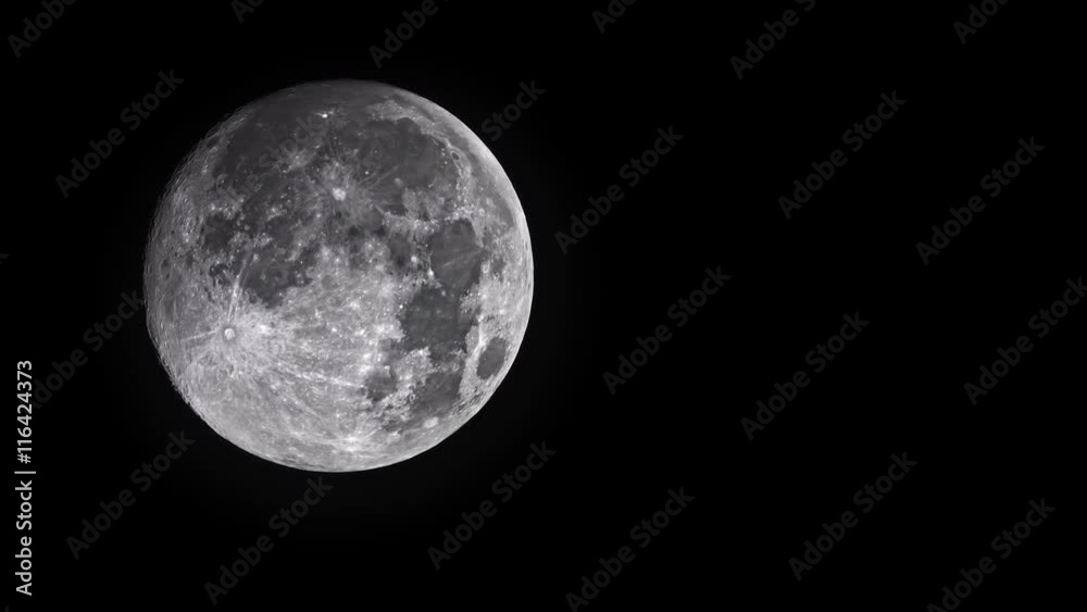 Video UHD - Full moon on a background of black night sky Video UHD - Full moon on a background of black night sky