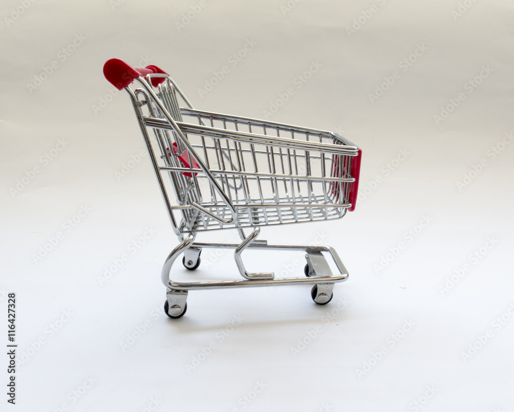shopping cart with red details