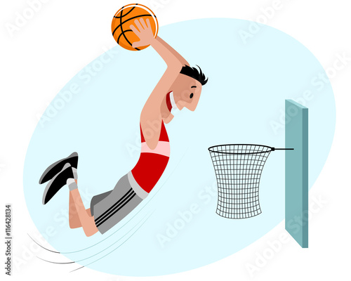 Basketball player with ball
