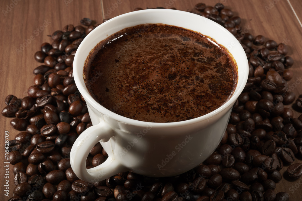 Fototapeta premium espresso and coffee beans