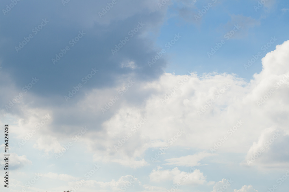beautiful blue sky and sun light, The formation of rain clouds. beautiful blue sky and sun light, The formation of rain clouds.