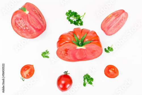 Red Tomatoes Isolated on a White Background