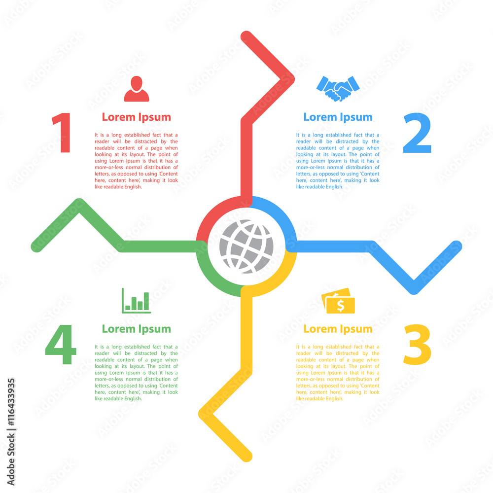 four steps cycle infographic layout concept vector illustration