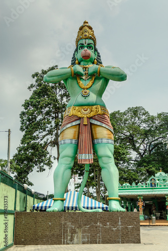 Photography statue of the god hanuman in the entry to Batu Caves in kuala lumpur, Malaysia