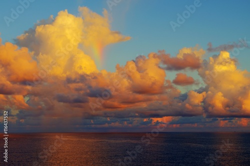 Orange Clouds at Dusk - Ocean