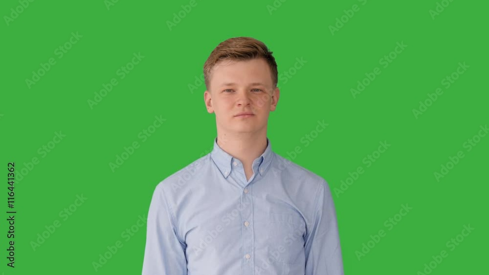 young man talking using hand gestures isolated on green-screen young man talking using hand gestures isolated on green-screen