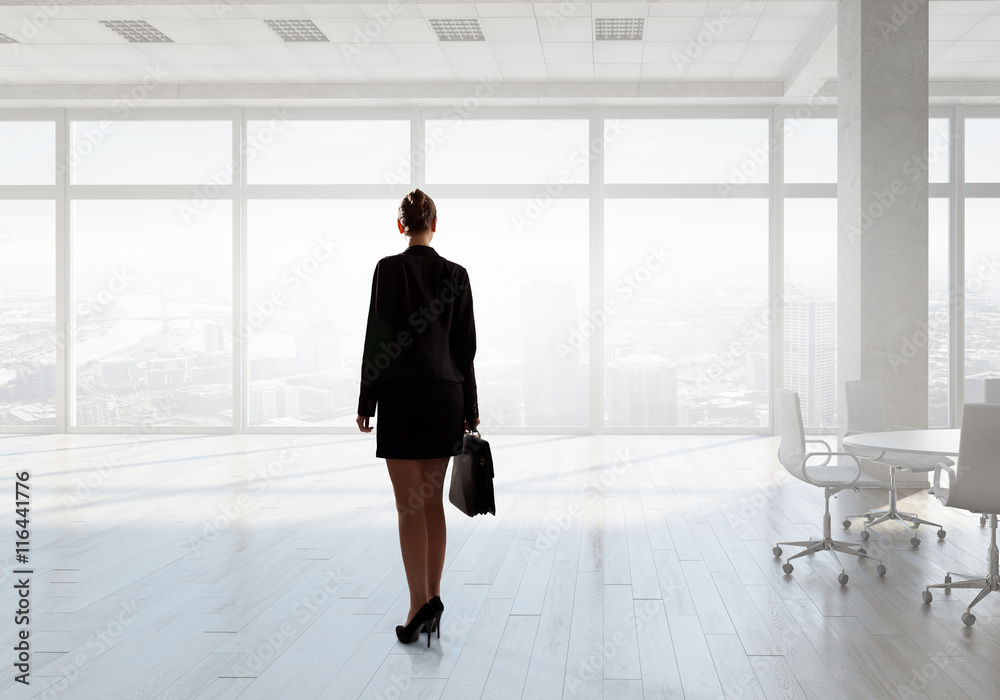 Businesswoman in office . Mixed media Businesswoman in office . Mixed media