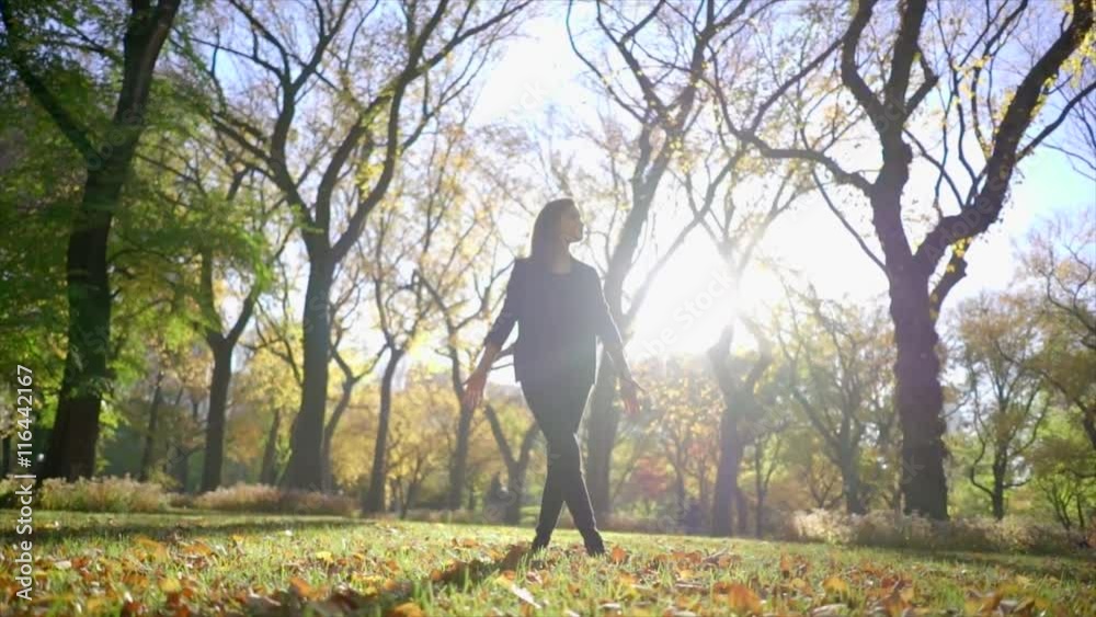 Attractive women enjoying life outdoors in autumn park. Attractive women enjoying life outdoors in autumn park.