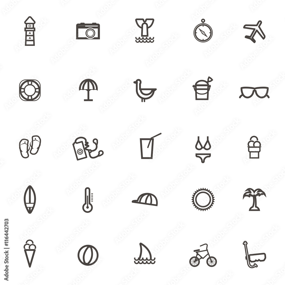 vector Traveling and transport simple icons, Camera lighthouse w vector Traveling and transport simple icons, Camera lighthouse w