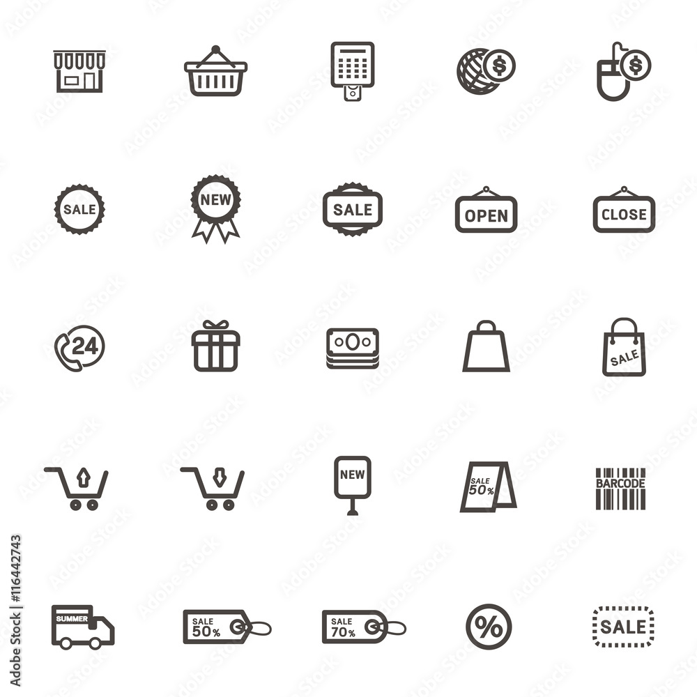 vector Modern thin line sale discount icons set of internet shop vector Modern thin line sale discount icons set of internet shop
