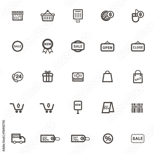 vector Modern thin line sale discount icons set of internet shop
