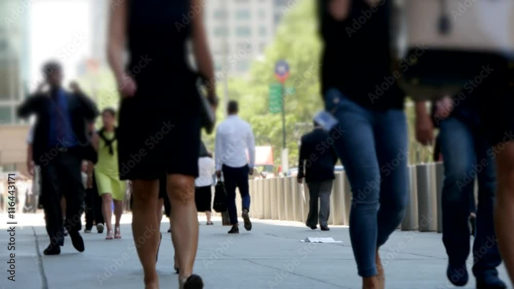 crowd of people crossing street in new york city. workers commuting background crowd of people crossing street in new york city. workers commuting background