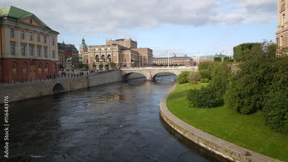Fototapeta premium Riksplan bridge and the Royal Swedish Opera