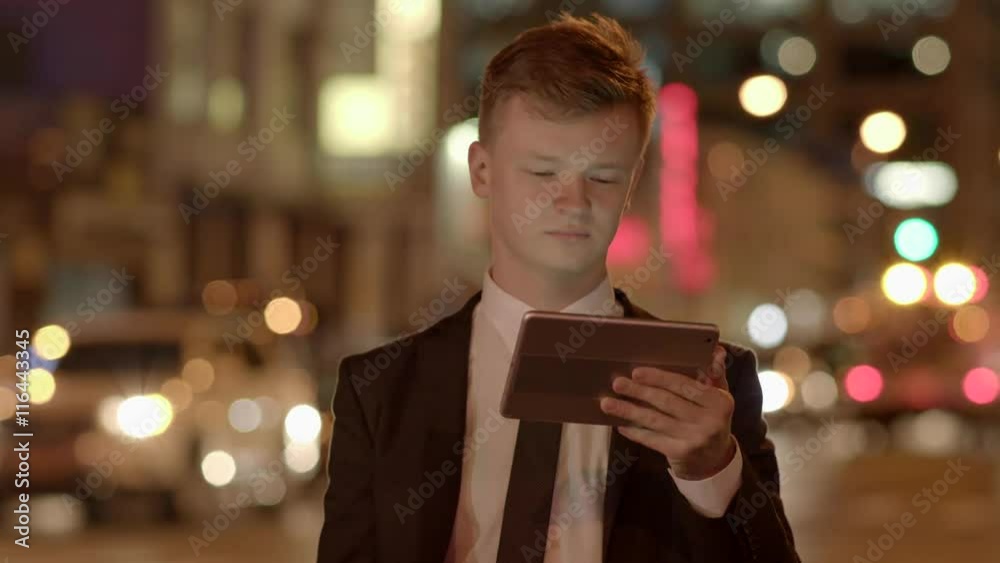 young successful business man. professional communication. computer screen young successful business man. professional communication. computer screen