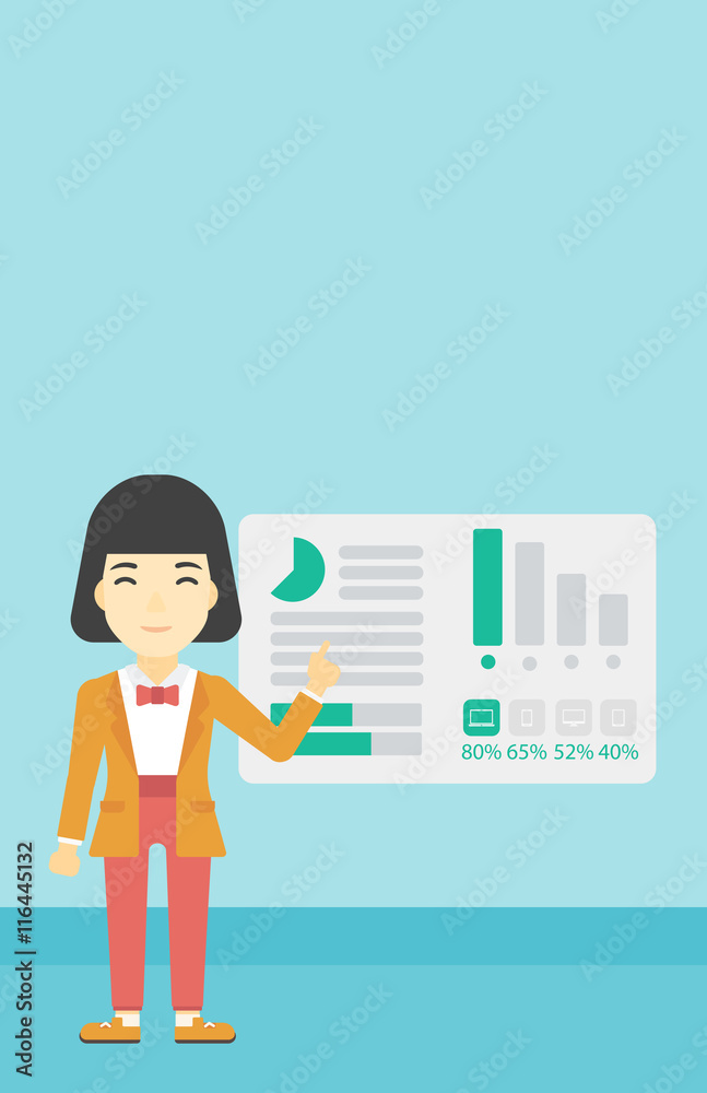 Businesswoman making business presentation. Businesswoman making business presentation.