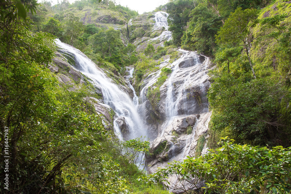 Pre To Lo Su or Pi Tu Kro waterfall (Heart-shaped waterfall) Umphang Tak ,Thailand. 