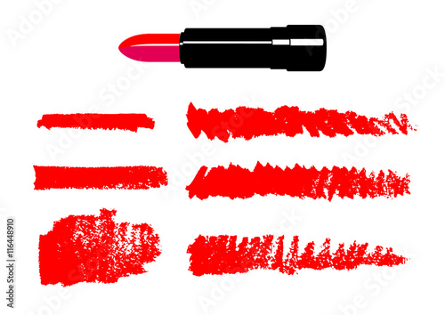 Stroke drawn by red lipstick