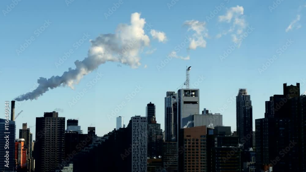 smog pollution over city. urban cityscape silhouette background